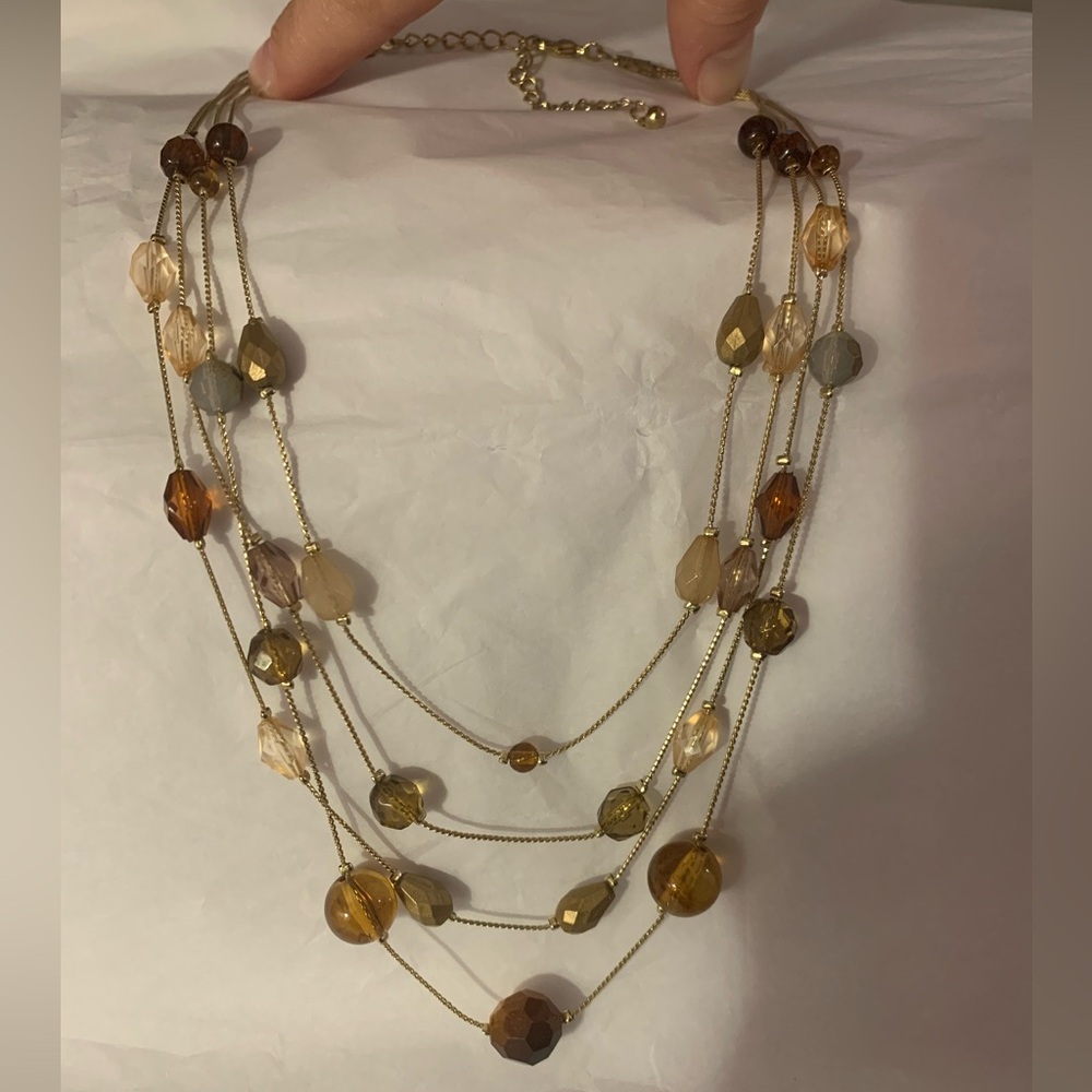 Multi-Layered Beaded Earth Toned Necklace